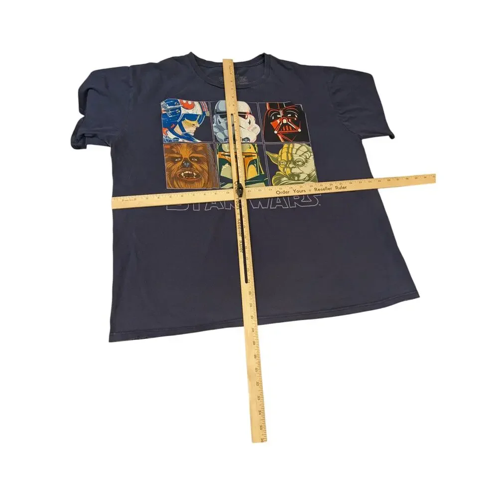 Star Wars Disney Mens 2XL T Shirt Sci Fi Graphic Darth Vader Yoda Chewbacca Boba - Picture 10 of 12